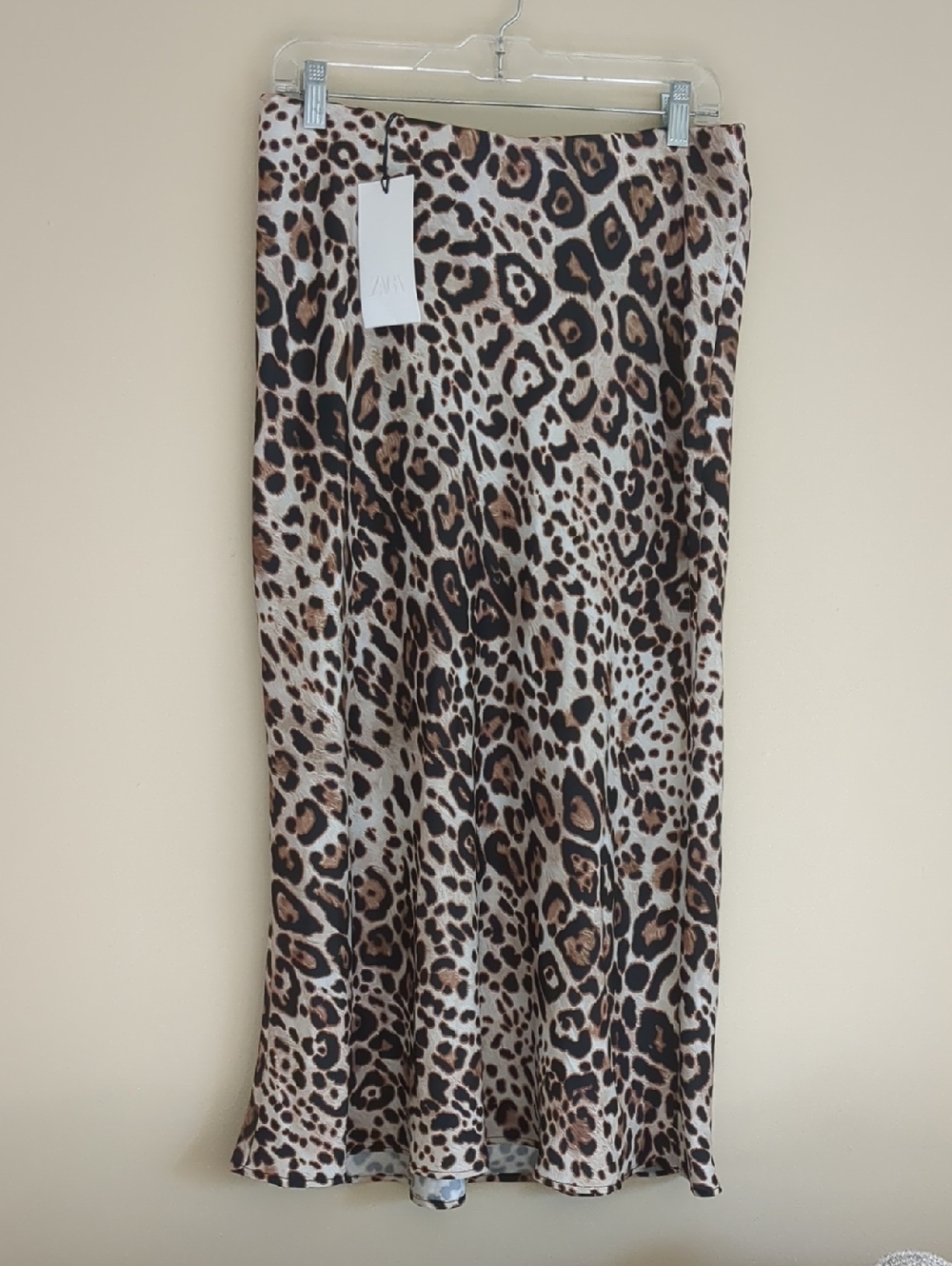 Zara Leopard Print Midi Skirt in Beige, Brown and Black